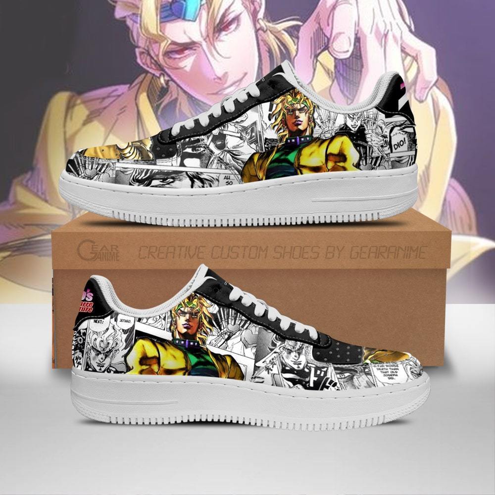 dio brando air force sneakers manga style jojos anime shoes fan gift pt06 gearanime - JoJo's Bizarre Adventure Store