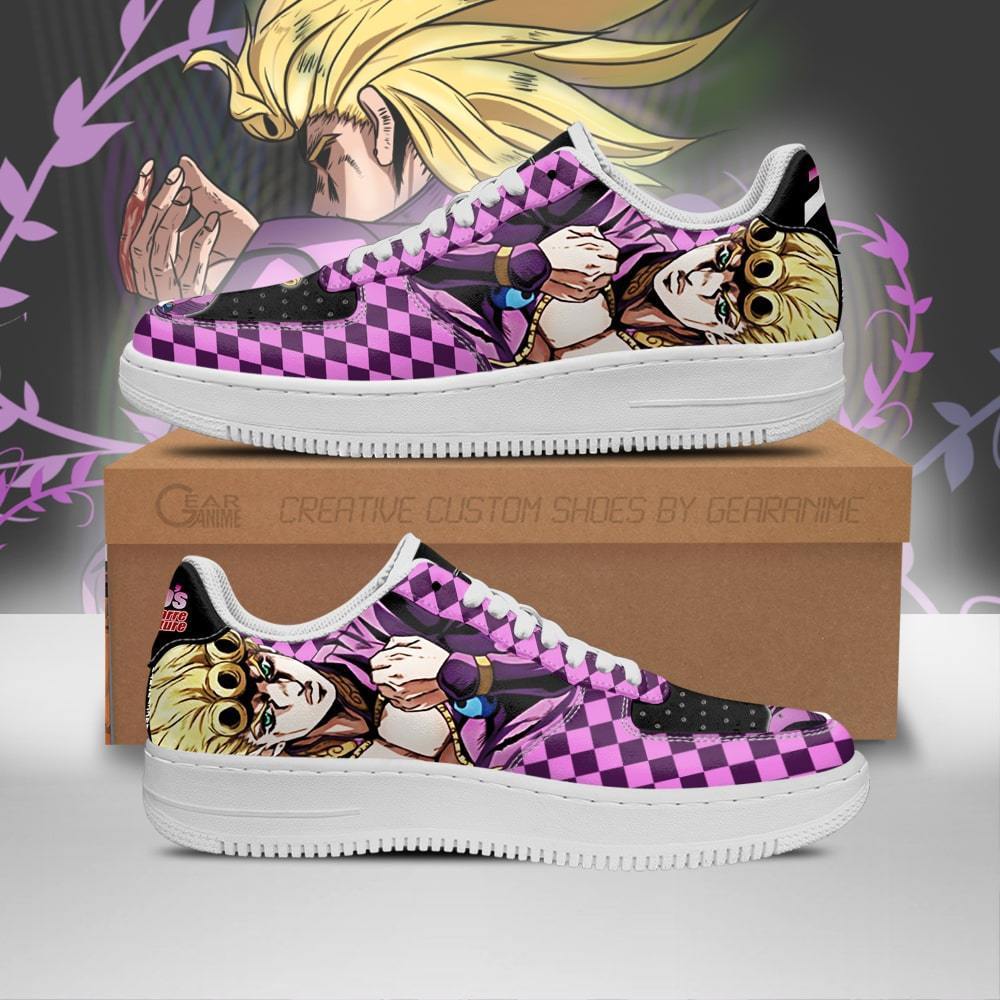 giorno giovanna air force sneakers jojo anime shoes fan gift idea pt06 gearanime - JoJo's Bizarre Adventure Store
