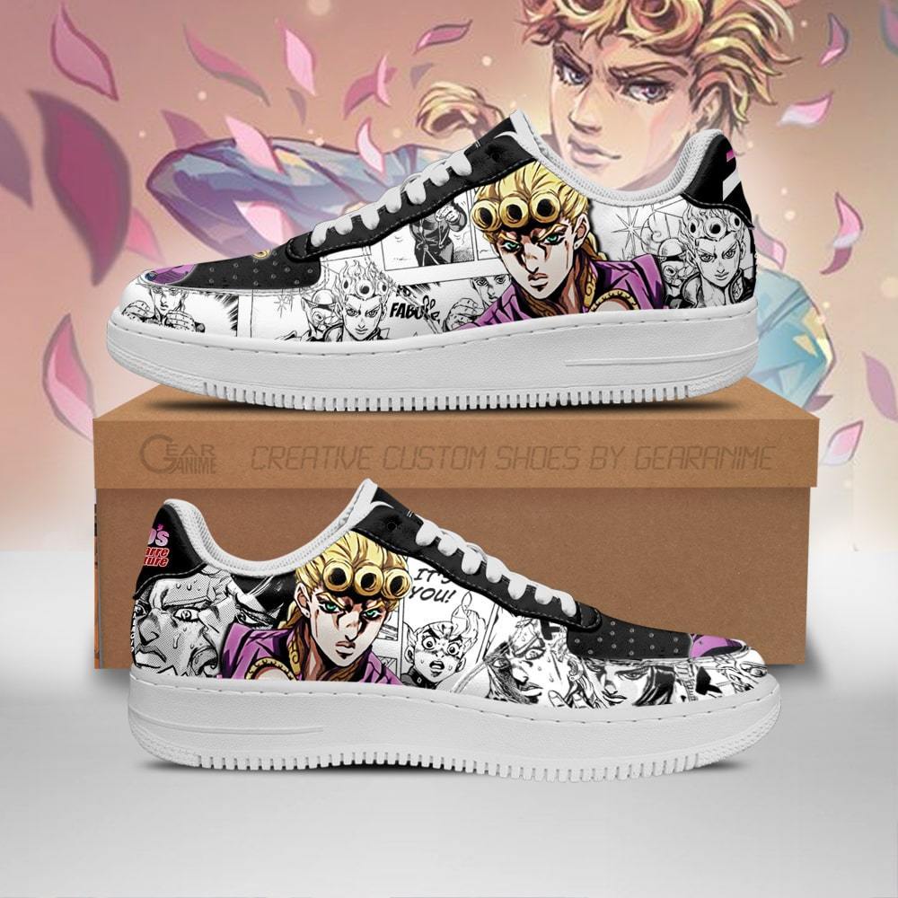 giorno giovanna air force sneakers manga style jojos anime shoes fan gift pt06 gearanime - JoJo's Bizarre Adventure Store