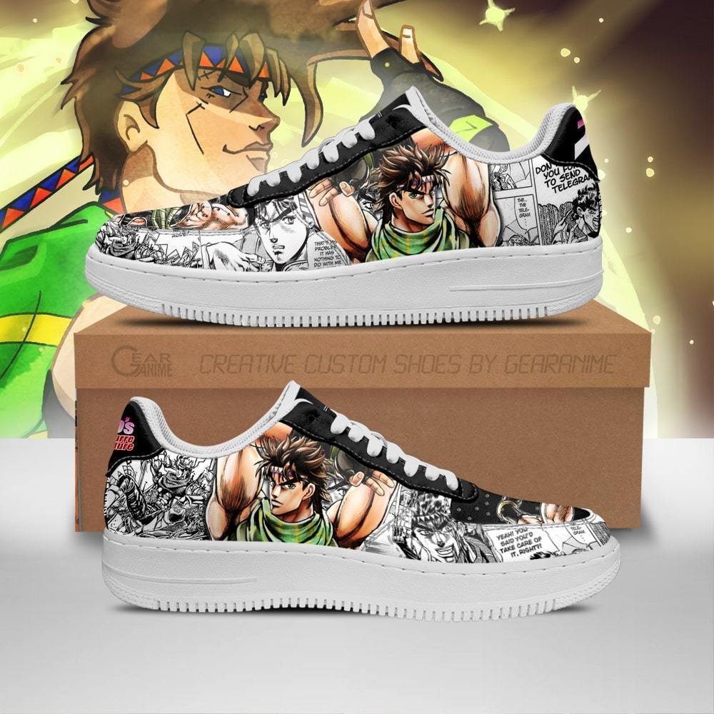 joseph joestar air force sneakers manga style jojos anime shoes fan gift pt06 gearanime - JoJo's Bizarre Adventure Store