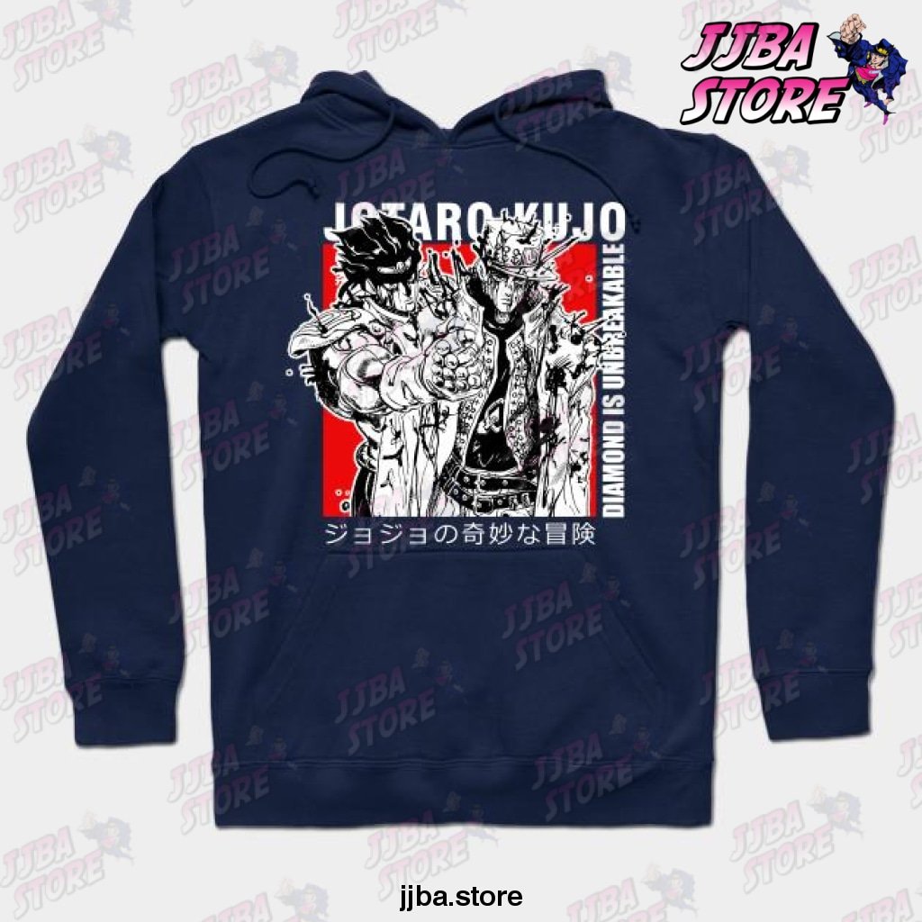 Diamond Is Unbreakable Jotaro Kujo Hoodie Navy Blue / S
