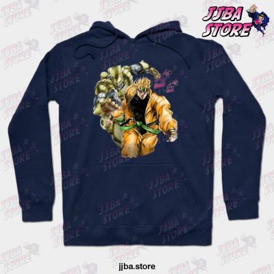 Dio The World Stand Jojos Bizarre Adventure Anime Otaku Hoodie Navy Blue / S