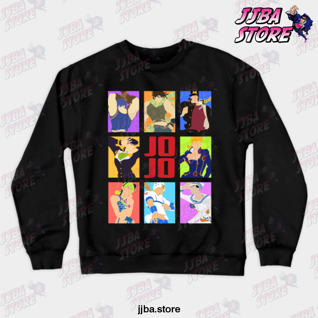 Jojos Bizarre Adventure - Heroes Crewneck Sweatshirt Black / S