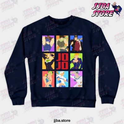 Jojos Bizarre Adventure - Heroes Crewneck Sweatshirt Navy Blue / S