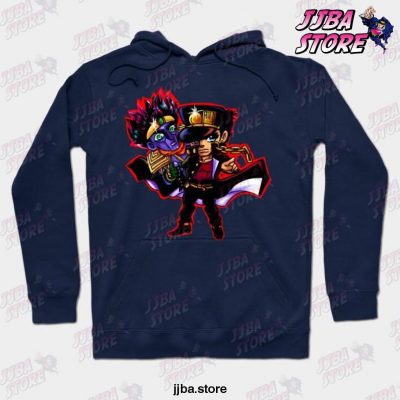 Jojos Bizarre Adventure Jotaro Hoodie Navy Blue / S