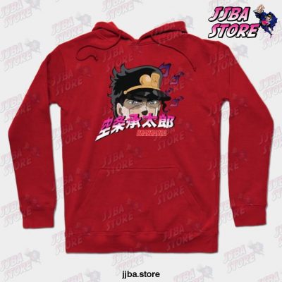 Jotaro Kujoh Jojos Bizzare Adventure Ora Hoodie Red / S