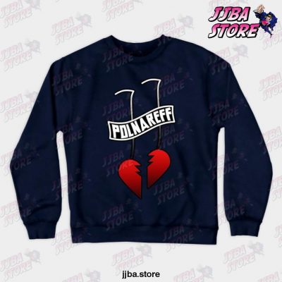 Polnareff Earrings Jojos Bizarre Adventure Crewneck Sweatshirt Navy Blue / S