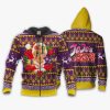 1104 AOP Jojo Characters Ugly Xmas VA Giorno Giovanna 1 Zip hoodie font and back n - JoJo's Bizarre Adventure Merch