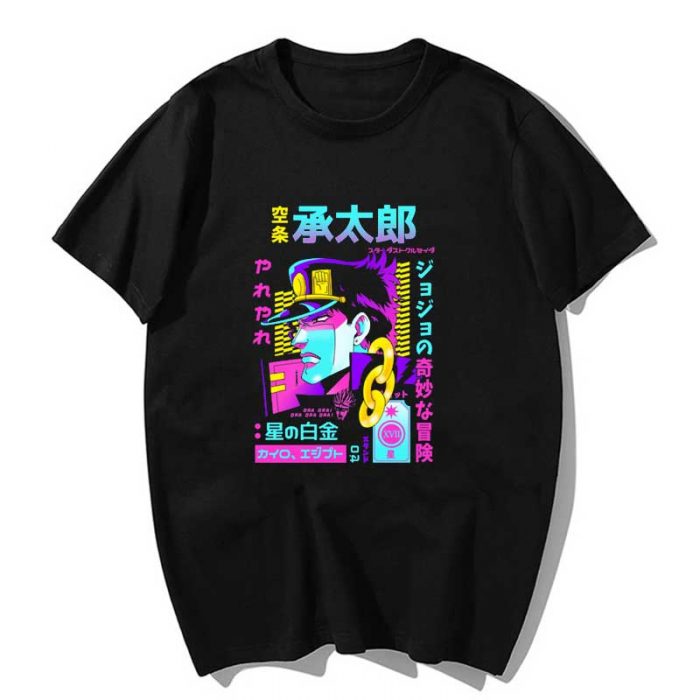2020 Jojo Bizarre Adventure Jotaro Stardust Crusader Front Print Only T Shirt Men Kawaii Tops Cartoon - JoJo's Bizarre Adventure Merch