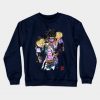 Bizarre Adventure Watercolor Crewneck Sweatshirt Navy Blue / S