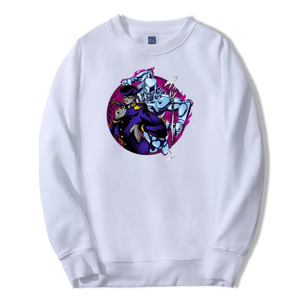 JoJo sBizarreAdventureJosukeandCrazyDiamondSweatshirtWhite 7a32c68d 7851 40b0 b066 69ffc43ed1ad - JoJo's Bizarre Adventure Merch