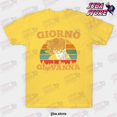 giorno giovanna vintage t shirt yellow s 729 - JoJo's Bizarre Adventure Merch