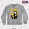 giorno jjba crewneck sweatshirt gray s 152 - JoJo's Bizarre Adventure Merch