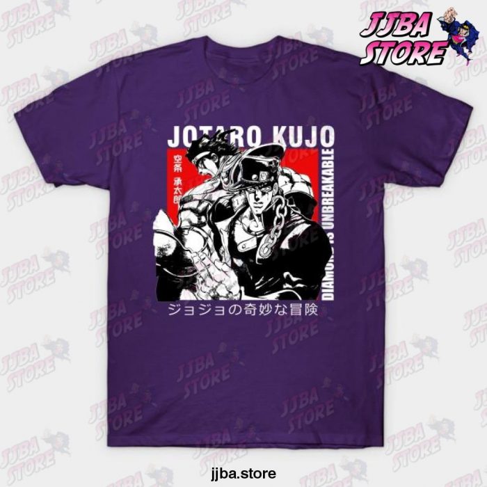 hot jjba jotaro kujo t shirt purple s 808 - JoJo's Bizarre Adventure Merch