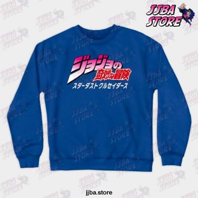 jjba jojo crewneck sweatshirt blue s 387 - JoJo's Bizarre Adventure Merch