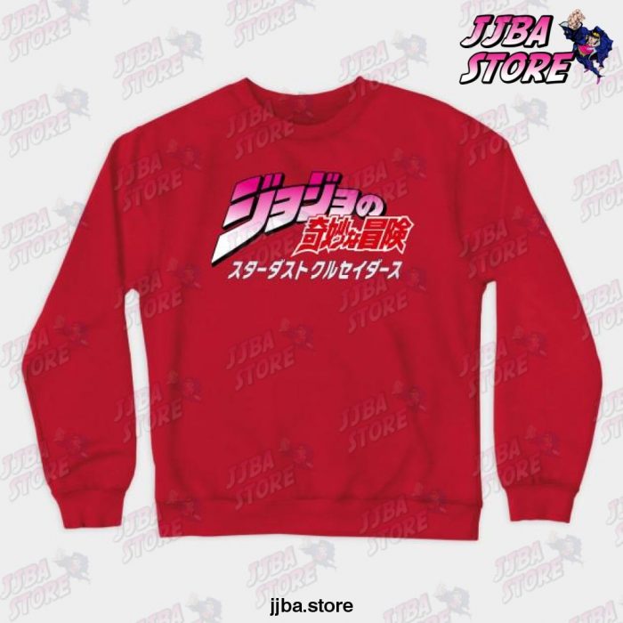 jjba jojo crewneck sweatshirt red s 650 - JoJo's Bizarre Adventure Merch