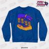 the battle that stopped time crewneck sweatshirt blue s 170 - JoJo's Bizarre Adventure Merch