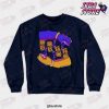 the battle that stopped time crewneck sweatshirt navy blue s 796 - JoJo's Bizarre Adventure Merch