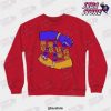 the battle that stopped time crewneck sweatshirt red s 539 - JoJo's Bizarre Adventure Merch