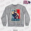 yare daze crewneck sweatshirt gray s 650 - JoJo's Bizarre Adventure Merch