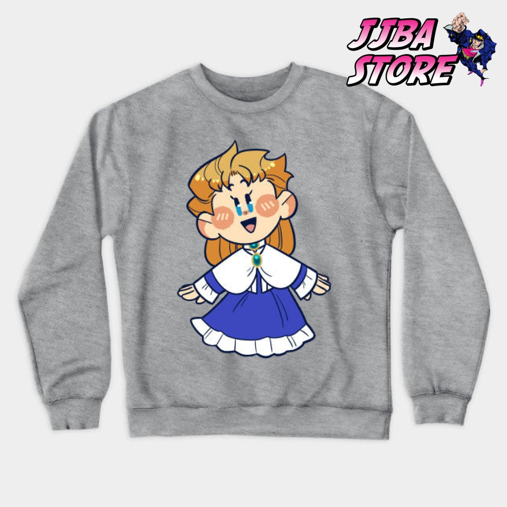 Jjba Chibi Erina Sweatshirt Gray / S