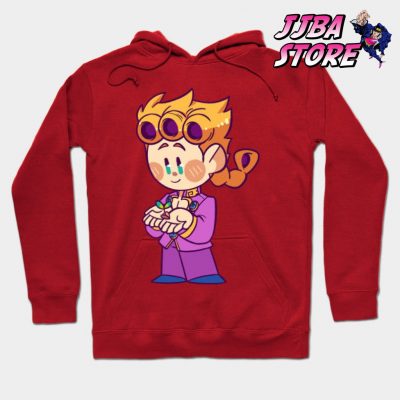 Jjba Chibi Giorno Hoodie Red / S