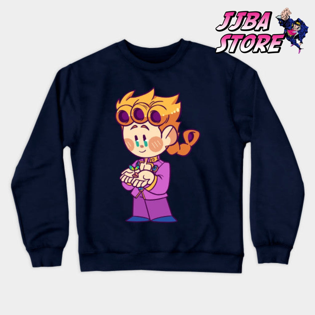Jjba Chibi Giorno Sweatshirt Navy Blue / S