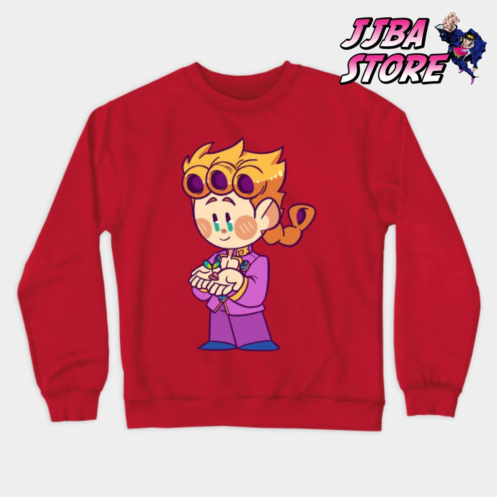 Jjba Chibi Giorno Sweatshirt Red / S