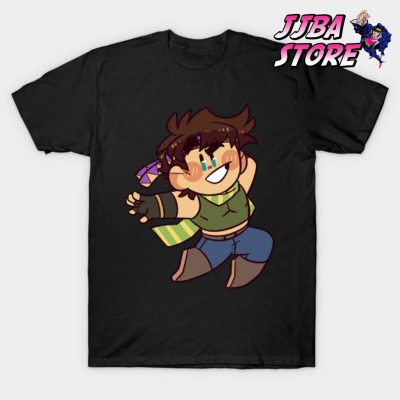 Jjba Chibi Joseph T-Shirt Black / S