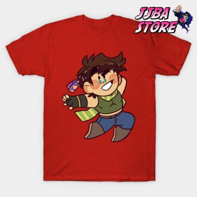 Jjba Chibi Joseph T-Shirt Red / S