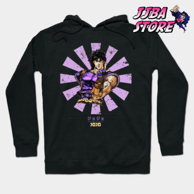 Jojo Bizarre Retro Japanese Hoodie Black / S