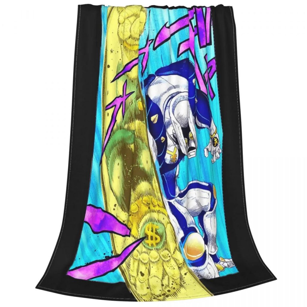 Anime Jojo s Bizarre Adventure Flannel Blanket Jojos No Kimyou Na Bouken Awesome Throw Blankets for 3 - JoJo's Bizarre Adventure Merch