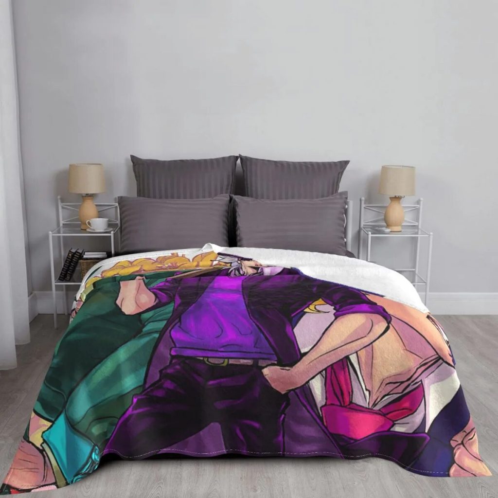 Anime Speedwagon Robert Blankets Flannel Winter Jojo s Bizarre Adventure Soft Throw Blankets for Bedding Travel 2 - JoJo's Bizarre Adventure Merch