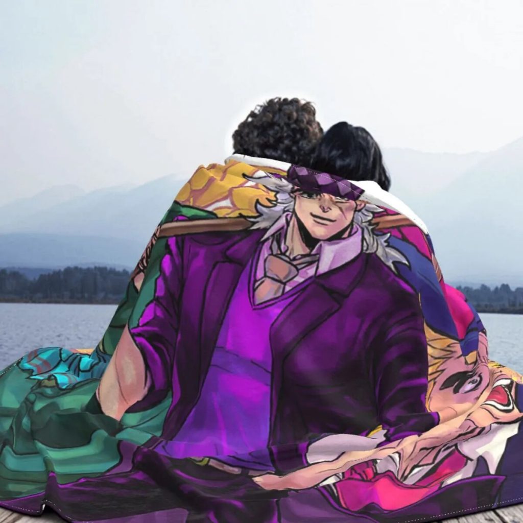 Anime Speedwagon Robert Blankets Flannel Winter Jojo s Bizarre Adventure Soft Throw Blankets for Bedding Travel 3 - JoJo's Bizarre Adventure Merch