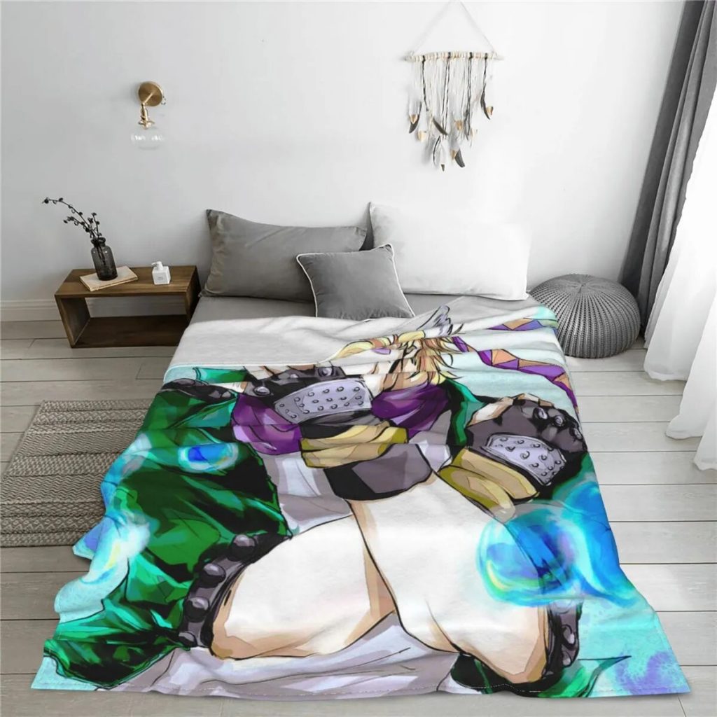 Caesar Zeppeli Flannel Blankets Anime Jojo s Bizarre Adventure Throw Blankets for Home Hotel Sofa 150 1 - JoJo's Bizarre Adventure Merch