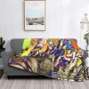 Hirohiko Araki Flannel Blankets Anime Jojo s Bizarre Adventure Funny Throw Blanket for Sofa Bedding Lounge - JoJo's Bizarre Adventure Merch