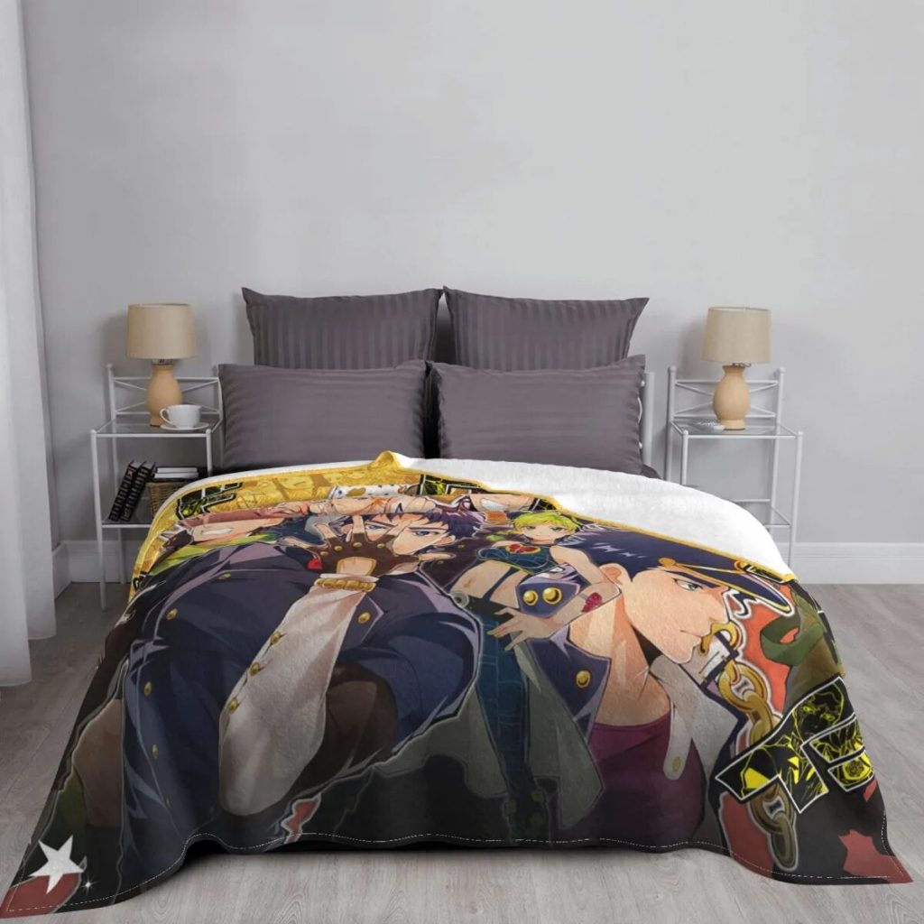 Jojo s Bizarre Adventure Blanket Cover Fleece Jojos No Kimyou Na Bouken Dio Joseph Soft Throw 2 - JoJo's Bizarre Adventure Merch