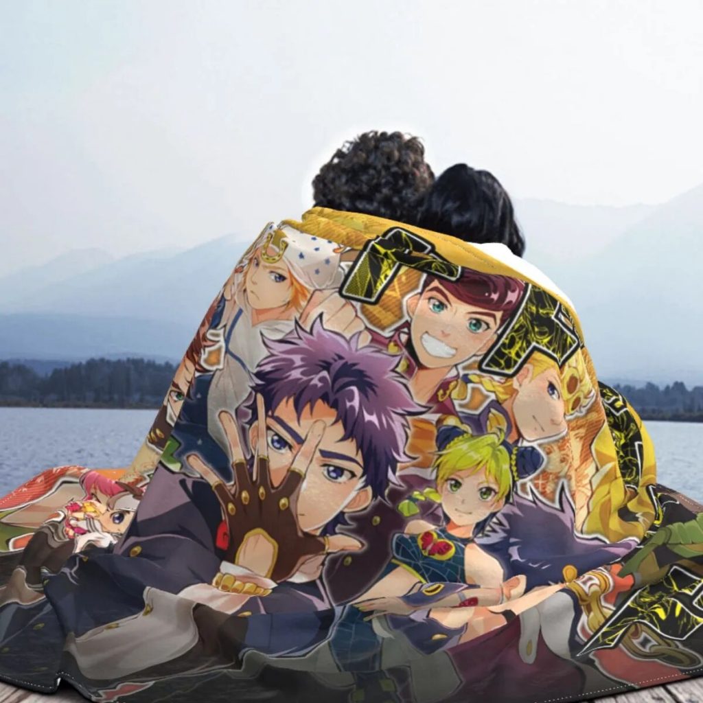 Jojo s Bizarre Adventure Blanket Cover Fleece Jojos No Kimyou Na Bouken Dio Joseph Soft Throw 3 - JoJo's Bizarre Adventure Merch