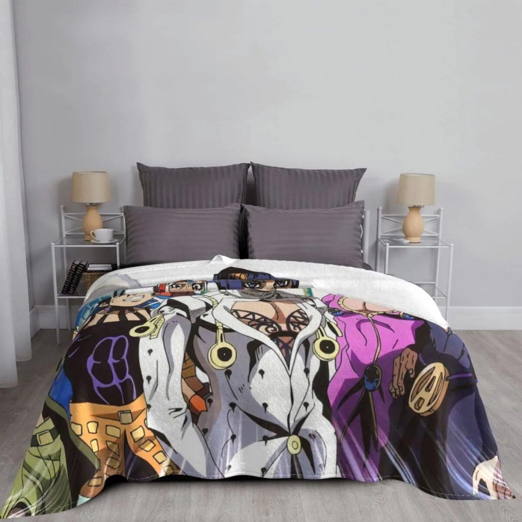 Jojo s Bizarre Adventure Blanket Fleece Anime Higashikata Jousuke Lisa Super Warm Throw Blanket for Home 2 - JoJo's Bizarre Adventure Merch