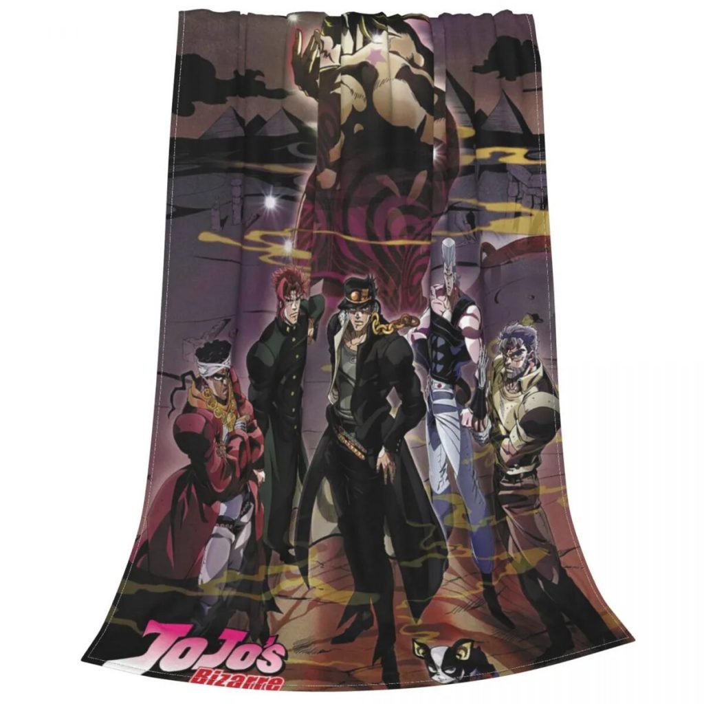 Jojo s Bizarre Adventure Blankets Flannel Jojos No Kimyou Na Bouken Vintage Soft Throw Blanket for 3 - JoJo's Bizarre Adventure Merch