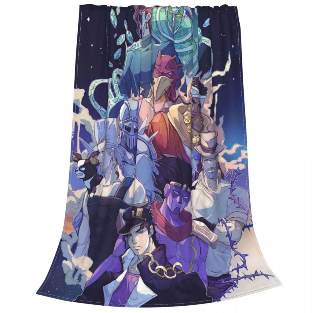 Jojo s Bizarre Adventure Blankets Japanese Anime Flannel Vintage Breathable Throw Blanket for Chair Covering Sofa 3 - JoJo's Bizarre Adventure Merch