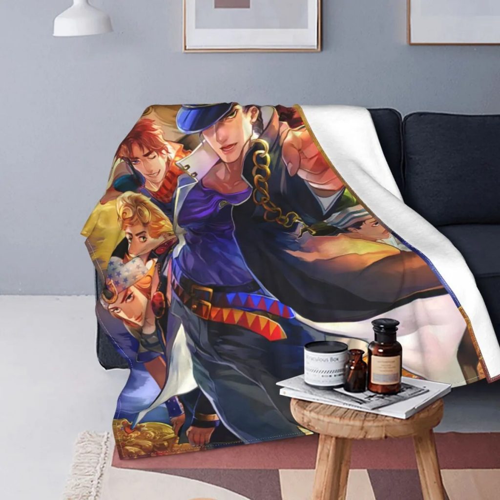 Jojo s Bizarre Adventure Dio Blankets Coral Fleece Plush Anime Jojos No Kimyou Na Bouken Soft - JoJo's Bizarre Adventure Merch