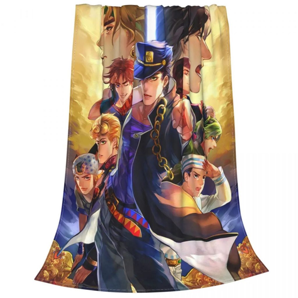 Jojo s Bizarre Adventure Dio Blankets Coral Fleece Plush Anime Jojos No Kimyou Na Bouken Soft 3 - JoJo's Bizarre Adventure Merch