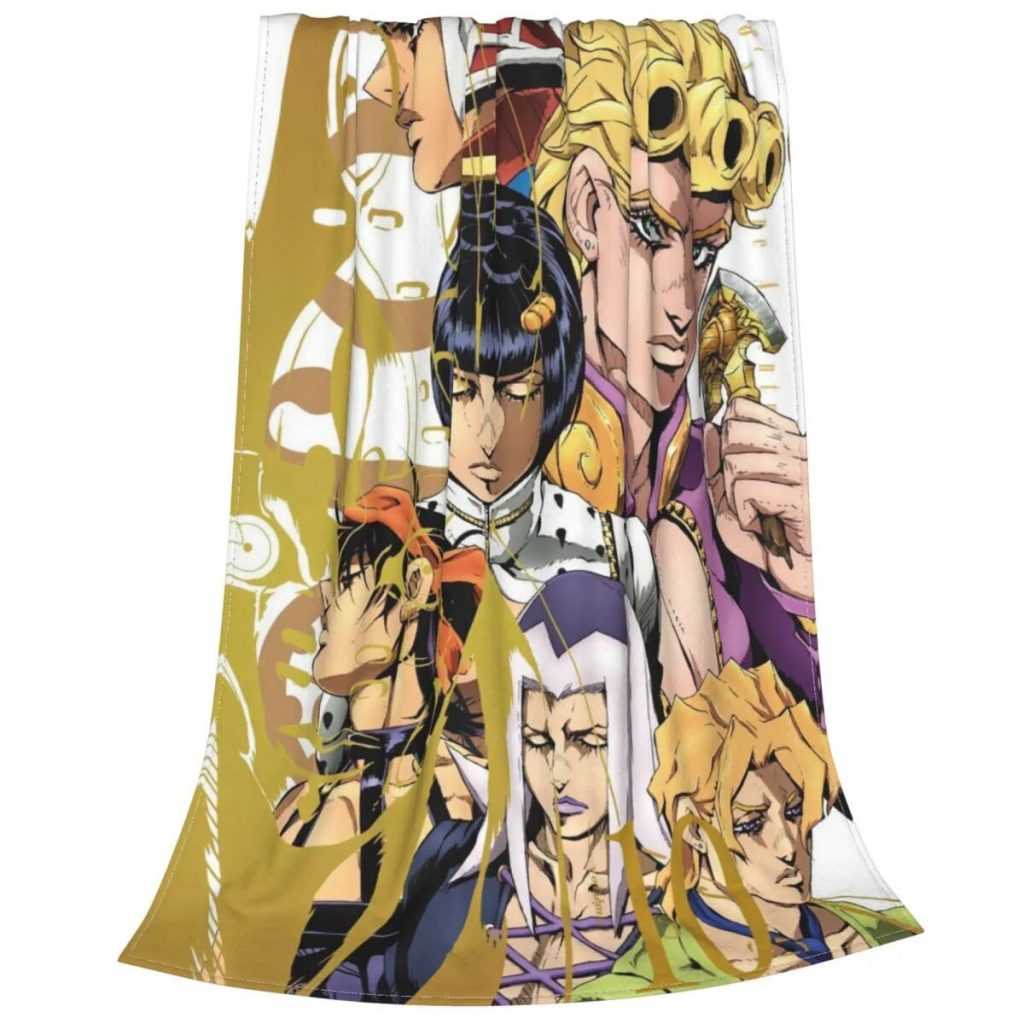 Jojo s Bizarre Adventure Golden Wind Wool Blanket Anime Jojos No Kimyou Na Bouken Custom Throw 3 - JoJo's Bizarre Adventure Merch