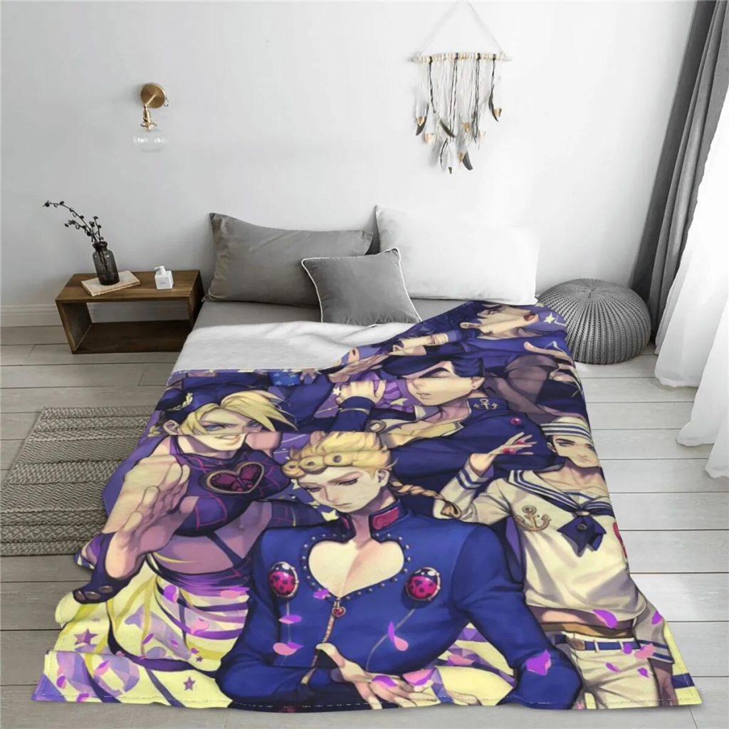 Jonathan Joestar Flannel Blankets Anime Jojo s Bizarre Adventure Customized Throw Blankets for Sofa Bedding Lounge 1 - JoJo's Bizarre Adventure Merch