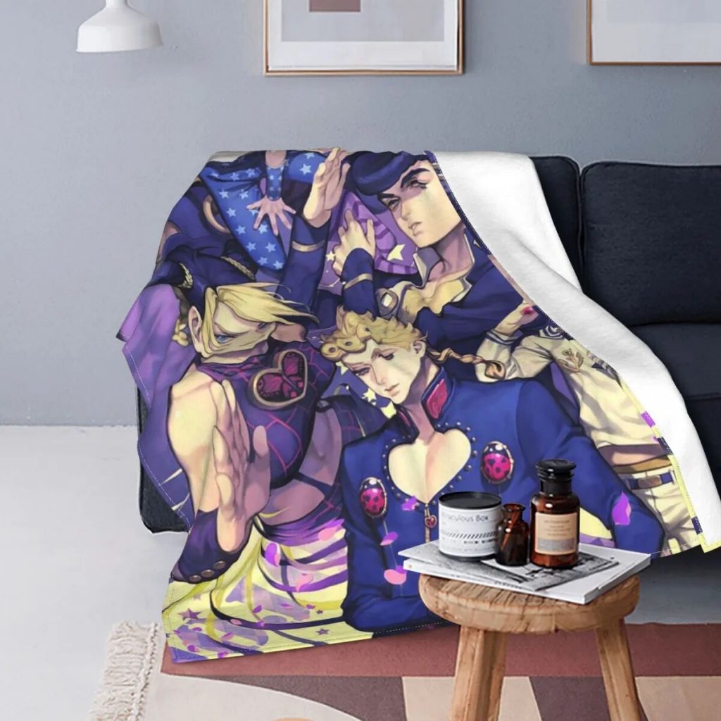 Jonathan Joestar Flannel Blankets Anime Jojo s Bizarre Adventure Customized Throw Blankets for Sofa Bedding Lounge - JoJo's Bizarre Adventure Merch