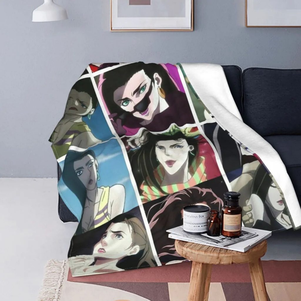 Lisa Japanese Anime Flannel Blankets Jojo s Bizarre Adventure Awesome Throw Blankets for Sofa Bedding Lounge - JoJo's Bizarre Adventure Merch