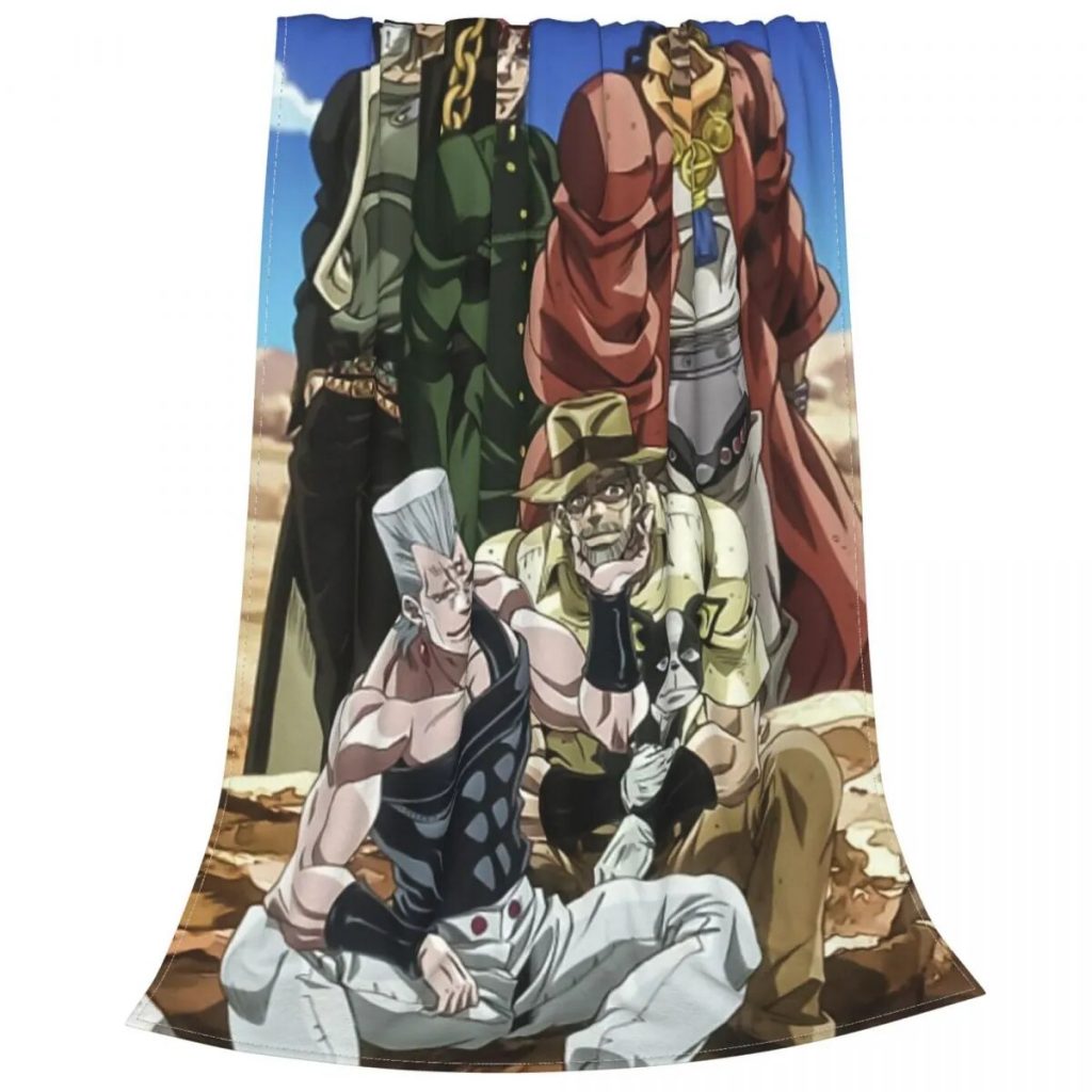 Wamuu Joestar Joseph Blankets Jojo s Bizarre Adventure Plush Throw Blanket Home Couch Portable Soft Warm 3 - JoJo's Bizarre Adventure Merch